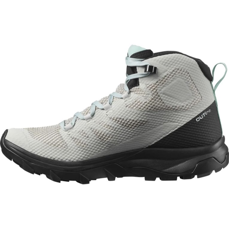 Botas Montaña Salomon Outline Mid GTX Mujer Verde Menta Negros | MX CPSE075